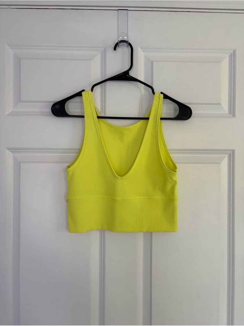 lululemon Neon Yellow Power Pivot Ribbed Reversible V-Neck Tank